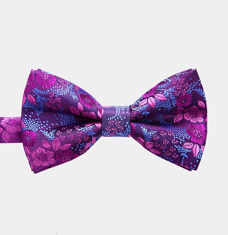 Purple Floral Bow Tie and Suspenders Set Gentleman's Guru
