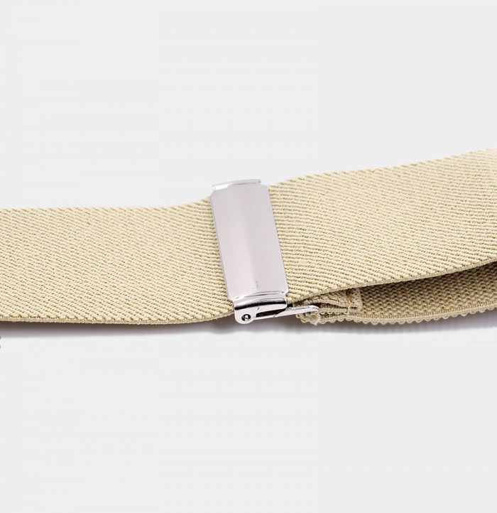 Adjustable Beige Button End Suspenders from Gentlemansguru.com