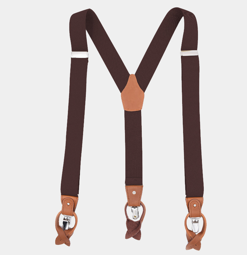 Brown Button End Suspenders from Gentlemansguru.com