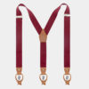 Burgundy Button End Suspenders With Brown Leather from Gentlemansguru.com