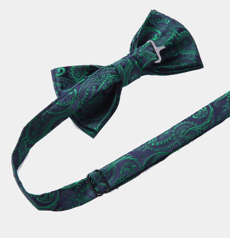 Emerald Paisley Bow Tie Set from Gentlemansguru.com