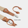 Genuine Leather Beige Button End Suspenders For men from Gentlemansguru.com