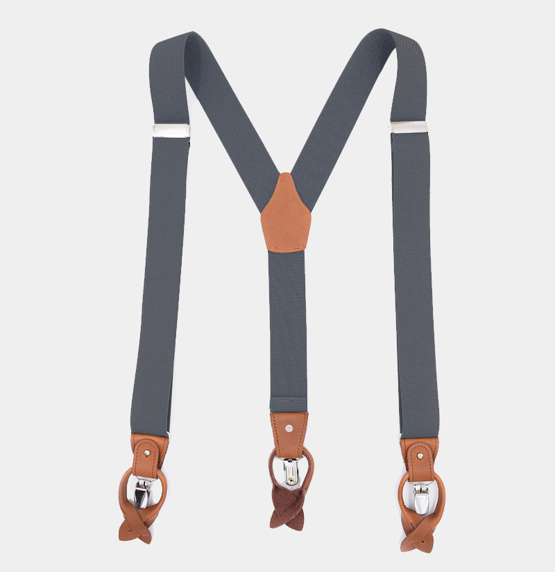 Gentleman's Guru Classic Beige Button Suspenders