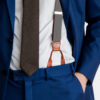 Gray Button Suspenders With Brown Leather from Gentlemansguru.com