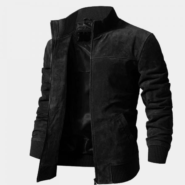 Men's Black Suede Jacket Genuine Leather Gentleman's Guru