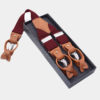 Burgundy Button End Suspenders