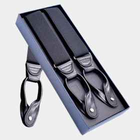 Classic Black Button Suspenders