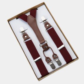 Classic Burgundy Suspenders