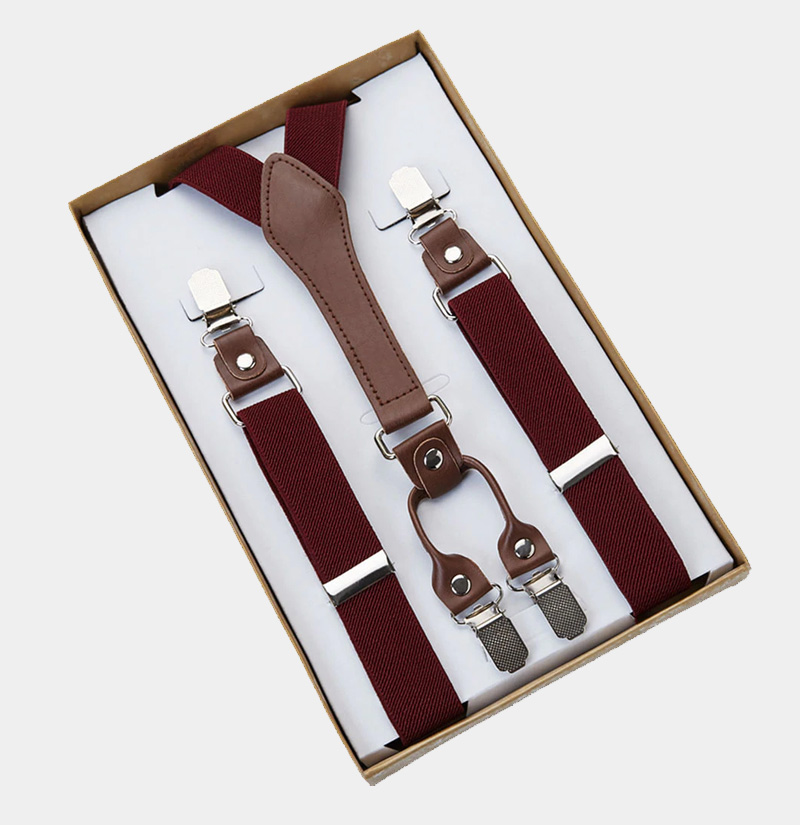 Mens Classic Burgundy Suspenders from Gentlemansguru.com