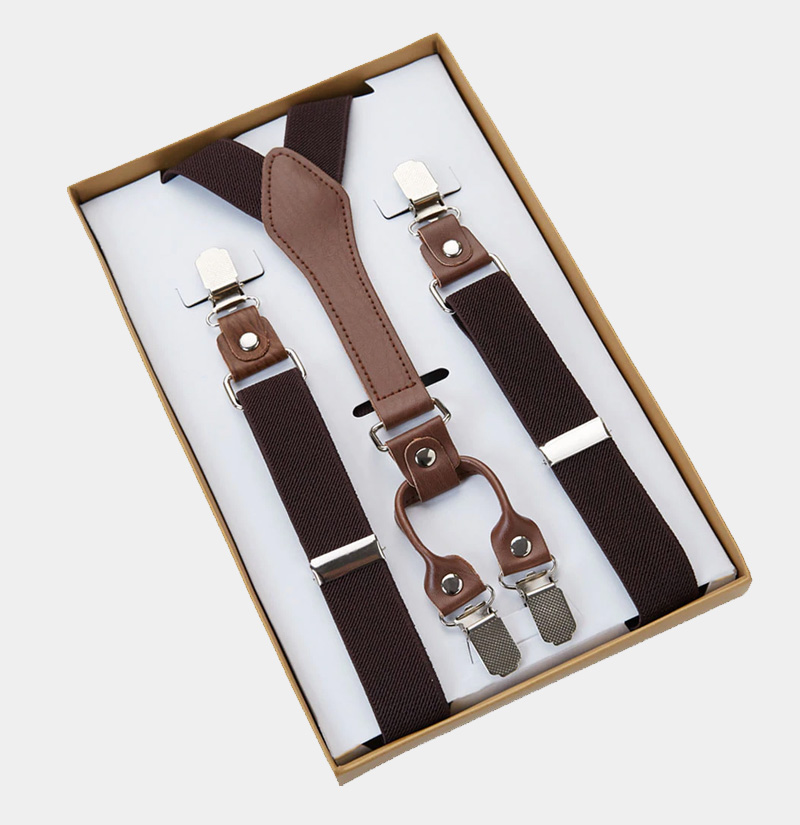 Mens Classic Dark Brown Suspenders from Gentlemansguru.com