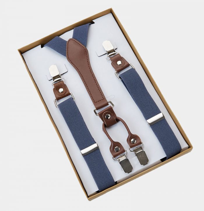 Mens Classic Steel Blue Suspenders from Gentlemansguru.com