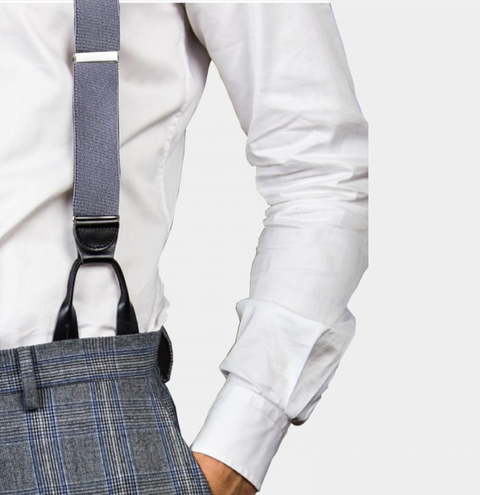 Mens Gray Button On Suspenders Braces from Gentlemansguru.com