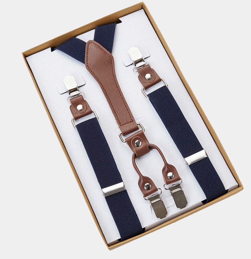Mens Classic Navy Blue Suspenders from Gentlemansguru.com