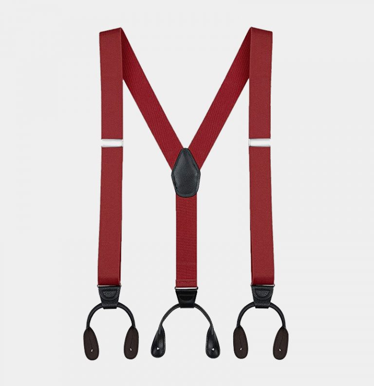 Mens-Red-Wine-Button-Suspenders-Braces-With-Black-Leather-from-Gentlemansguru.com_