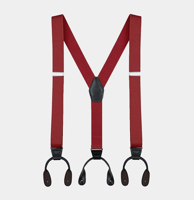 Mens-Red-Wine-Button-Suspenders-Braces-With-Black-Leather-from-Gentlemansguru.com_