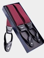 Classic Wine Red Button Suspenders