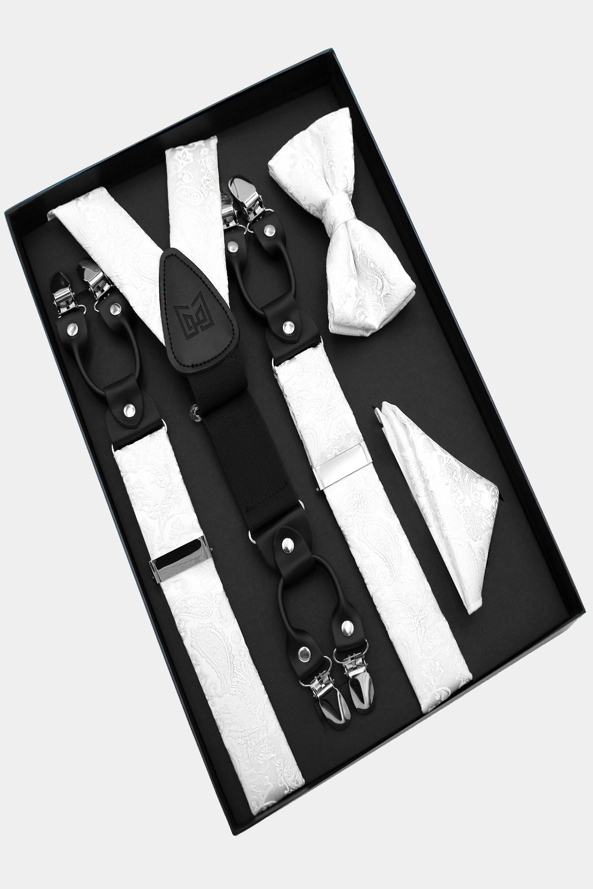 Gentleman's Guru Classic Black Button Suspenders