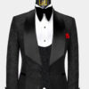 All-Black-Tuxedo-Jacket-Groom-Wedding-Floral-Blazer-from-Gentlemansguru.com
