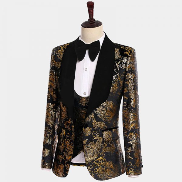 Black And Gold Paisley Tuxedo Gentleman's Guru™