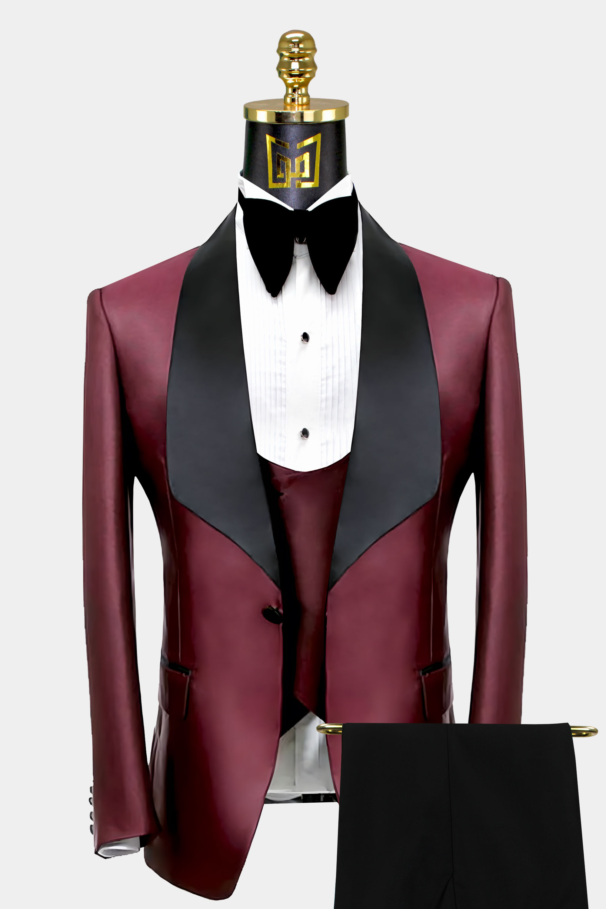 Black-and-Burgundy-Tuxedo-Suit-Wedding-Groom-Prom-Suit-from-Gentlemansguru.com