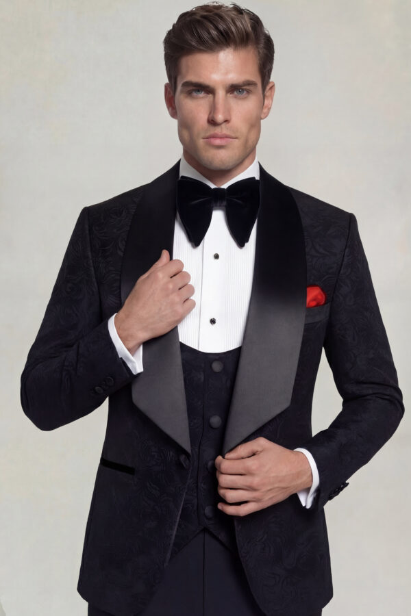 Luxury-Black-Tie-Fancy-Tuxedo-Groom-Wedding-Suit-from-Gentlemansguru.com