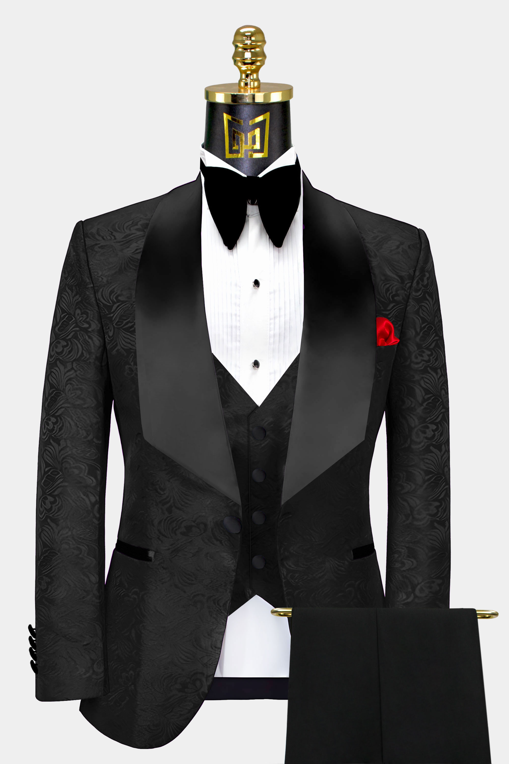 Mens-All-Black-Tuxedo-Suit-Groom-Wedding-Prom-Suit-from-Gentlemansguru.com