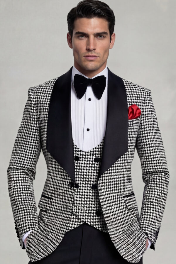 Mens-Houndstooth-Tuxedo-Groom-Wedding-Suit-from-Gentlemansguru.com