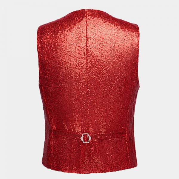 Men's Red Sequin Vest - FREE Shipping - Gentleman's Guru