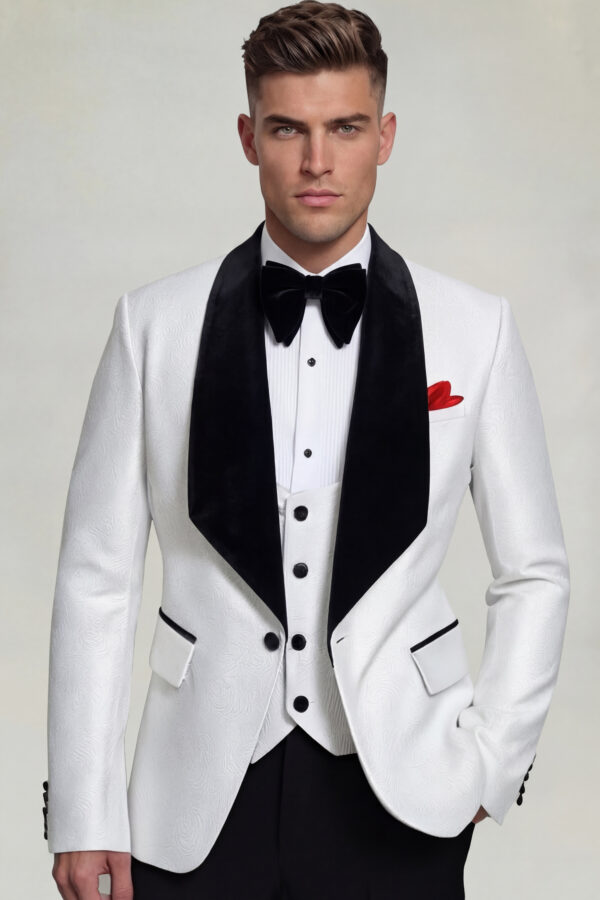 Mens-White-and-Black-Floral-Tuxedo-Suit-Groomsmen-Outfit-from-Gentlemansguru.com