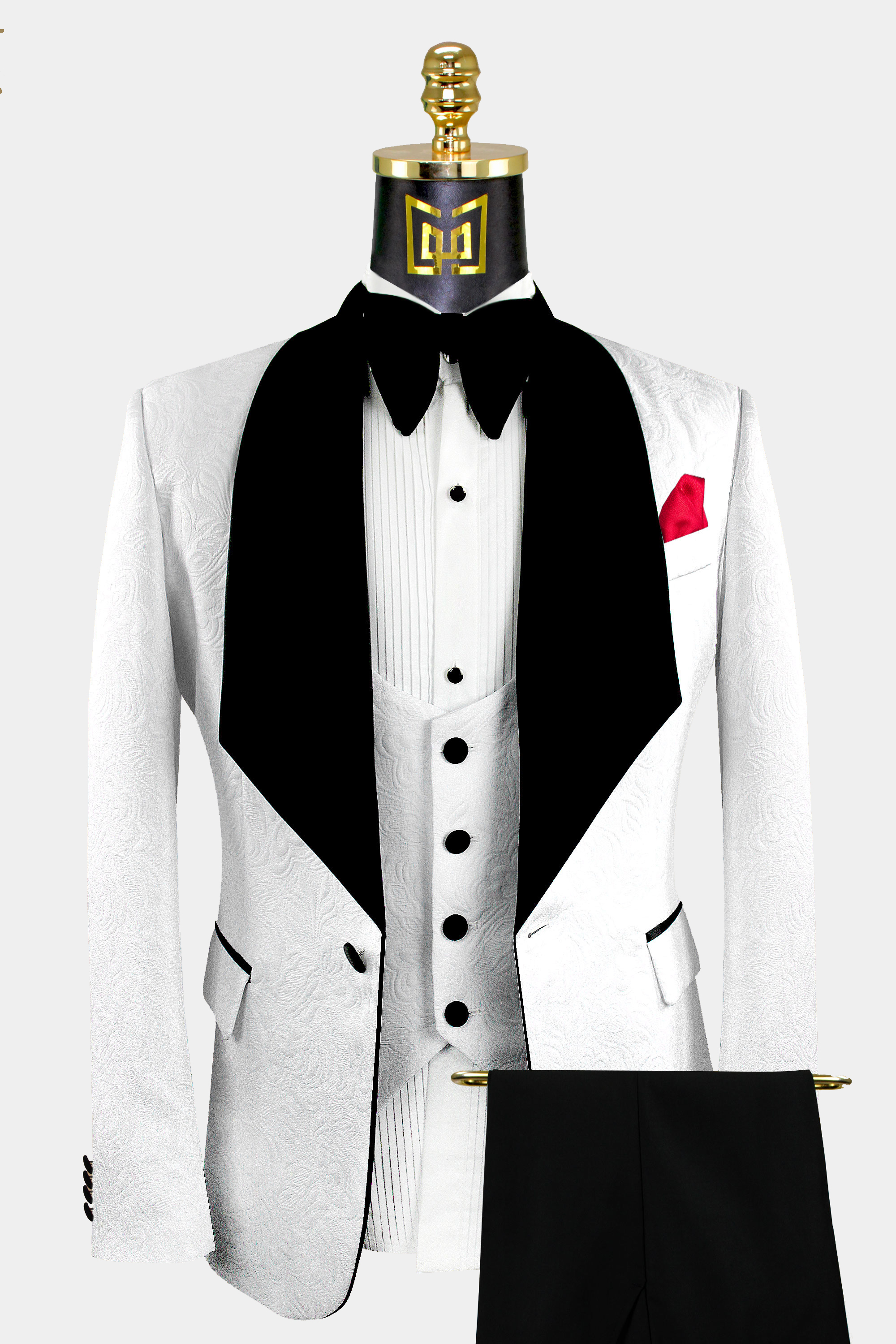 tuxedo suit white and black