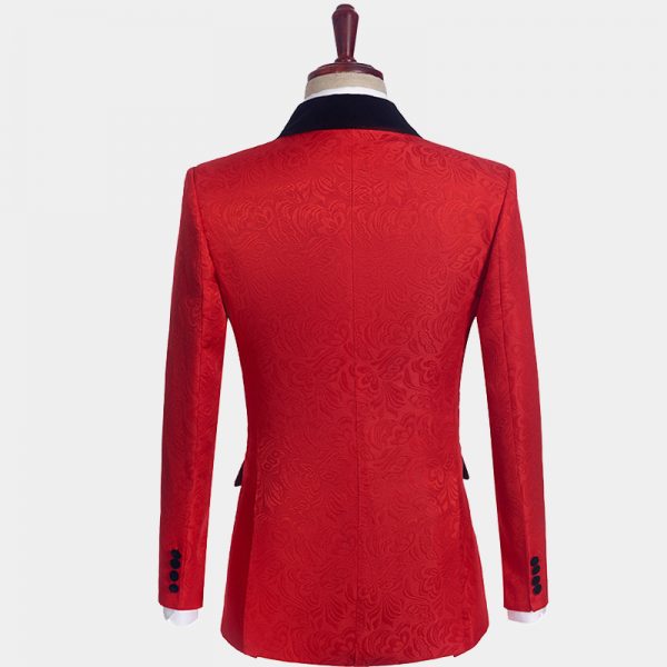 Red And Black Tuxedo Suit With Shawl Lapel - Gentleman's Guru