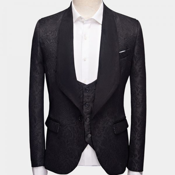 20380 Black-Anthracite Patterned Tuxedo For Men