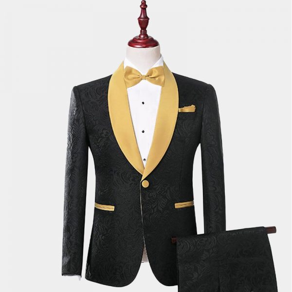 black and gold tuxedo shoes