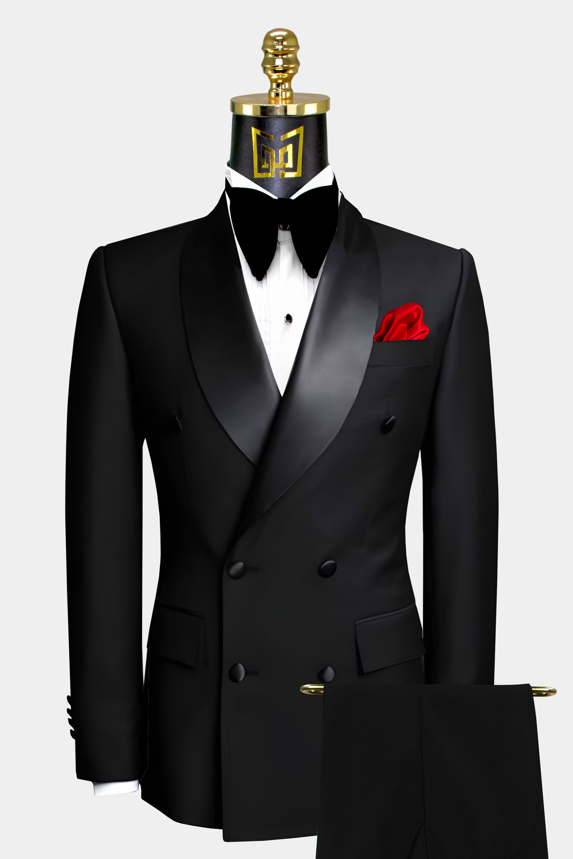 Black Double Breasted Tuxedo - 2 Piece