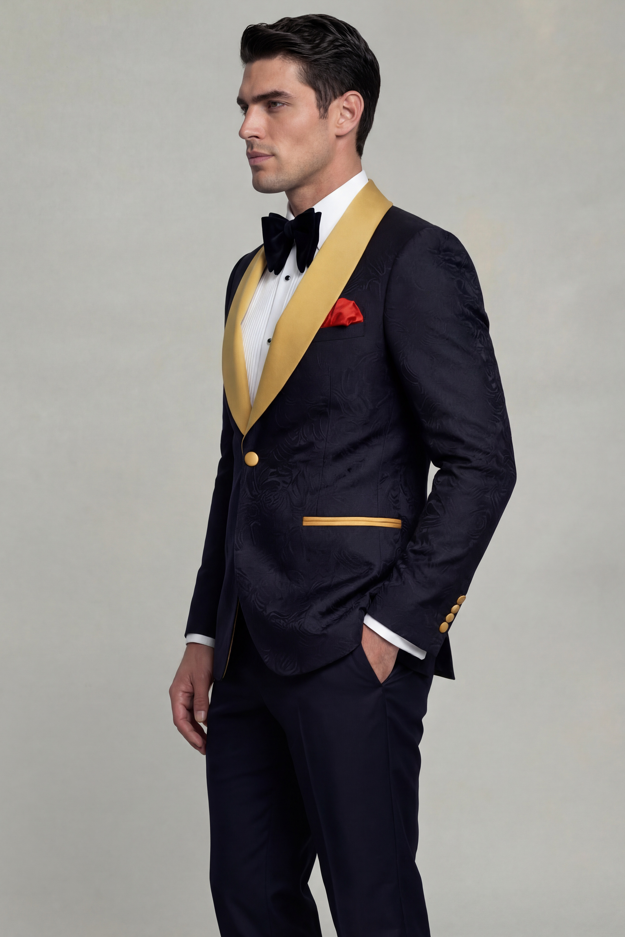 Mens-Gold-and-Black-Tuxedo-Black-Tie-Gala-Suit-from-Gentlemansguru.com