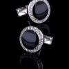 Crystal Onyx Black Tuxedo Cufflinks from Gentlemansguru.com