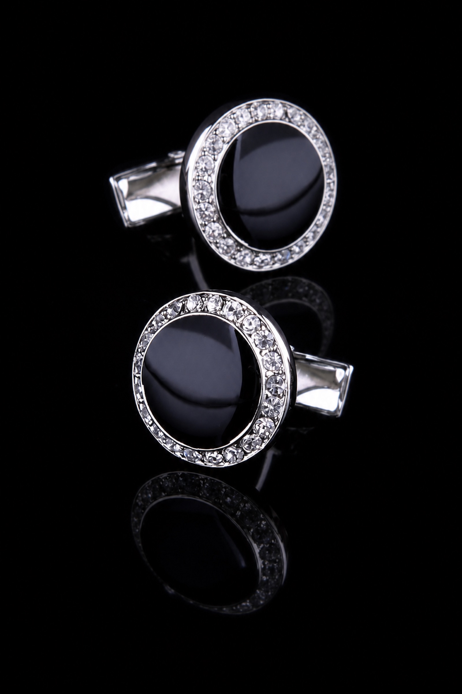 Crystal Onyx Black Tuxedo Cufflinks from Gentlemansguru.com