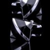Modern Black & Silver Striped Cufflinks from Gentlemansguru.com
