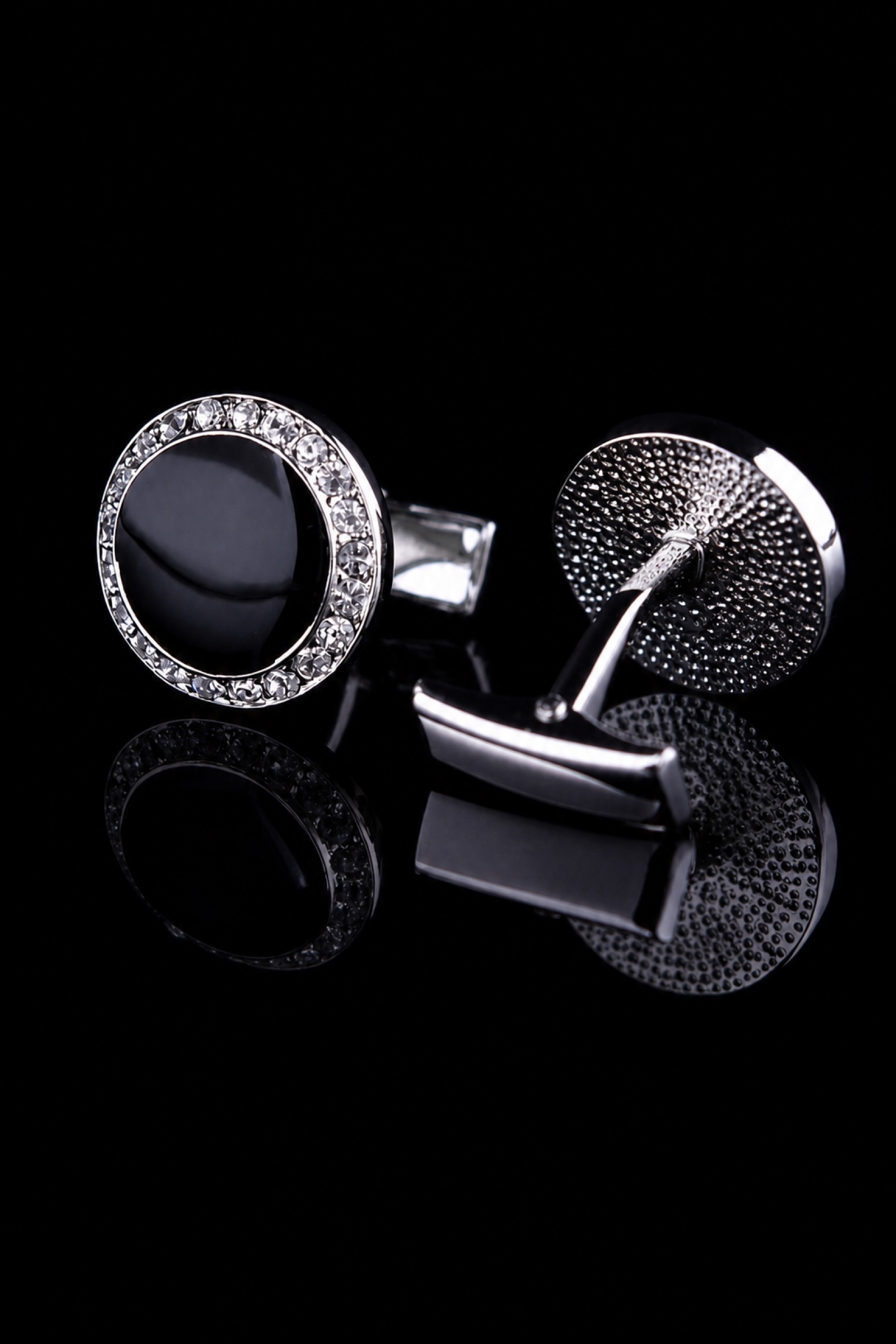 Black Onyx Crystal Cufflinks for Men from Gentlemansguru.com