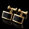Chain Link Gold & Black Cufflinks - Image 3