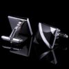Modern Black Silver Cufflinks Set from Gentlemansguru.com