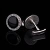 Round Black Crystal Cufflinks from Gentlemansguru.com