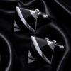Mens Black and Silver Cufflinks from Gentlemansguru.com