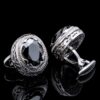 Antique Silver Black Ruby Cufflinks from Gentlemansguru.com