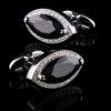 Black Diamond Cut Shaped Encrusted Cufflinks from Gentlemansguru.com