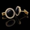 Black Onyx Gold Cufflinks Set from Gentlemansguru.com