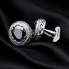 Black Ruby Crystal Cufflink Set from Gentlemansguru.com