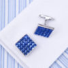 Blue Swarovski Crystal Cufflinks Set Button Shirt For Men from Gentlemansguru.com