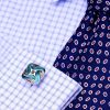 Button Shirt Cufflinks With Green Enamel from Gentlemansgur.com