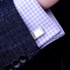 Button Silver Cufflinks Set from Gentlemansguru.com